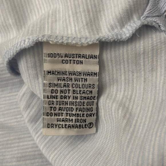 Rodd & Gunn Men's L Light Blue Striped Short Sleeve Henley Shirt Casual - Picture 5 of 7